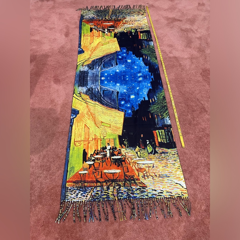 Starry Night Café scarf /shawl NWOT/double sided